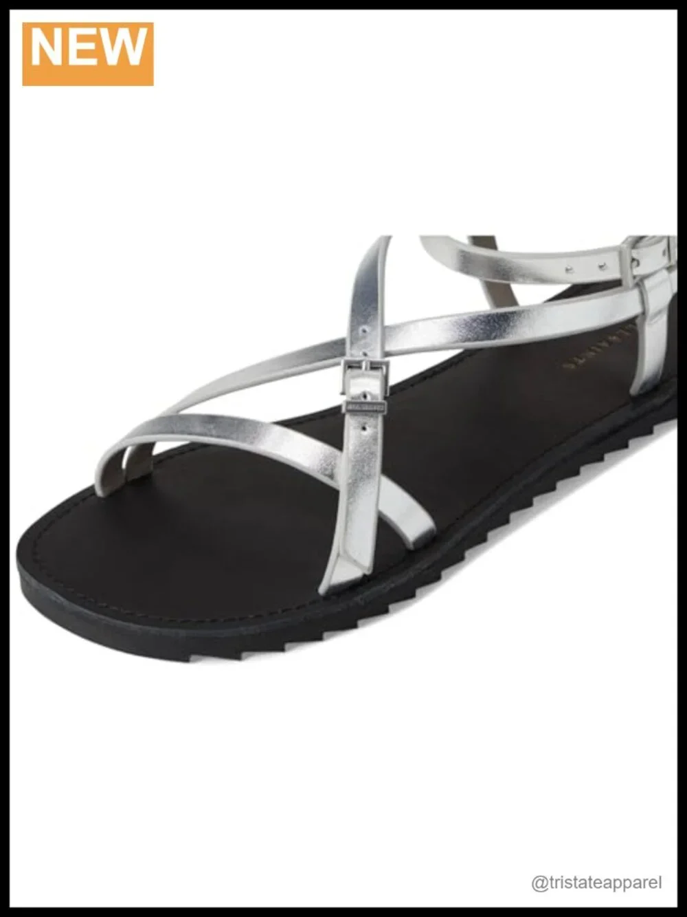 Leather Flat Sandals with Adjustable Buckle Strap